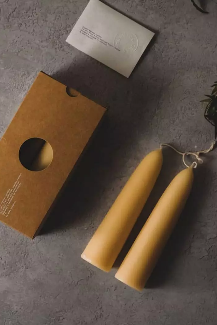 Skär Organics Beeswax Stubby Taper Candles Large Box