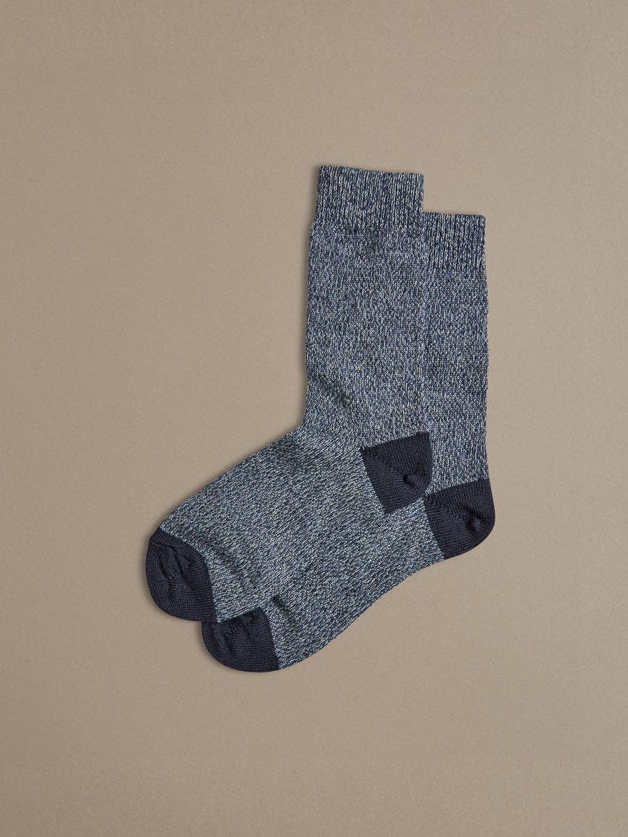 Rove Organic Cotton Socks Merino Wool Denim Blue