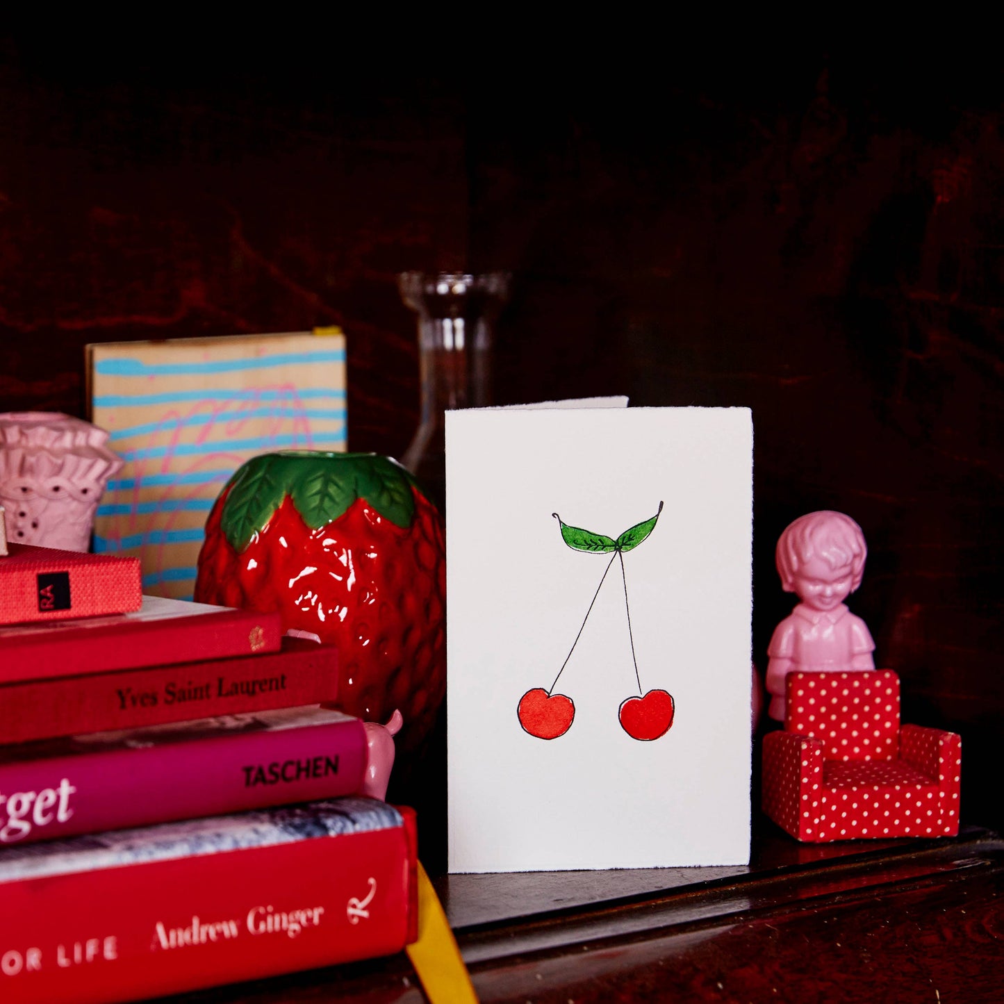 Scribble & Daub Cherries Card