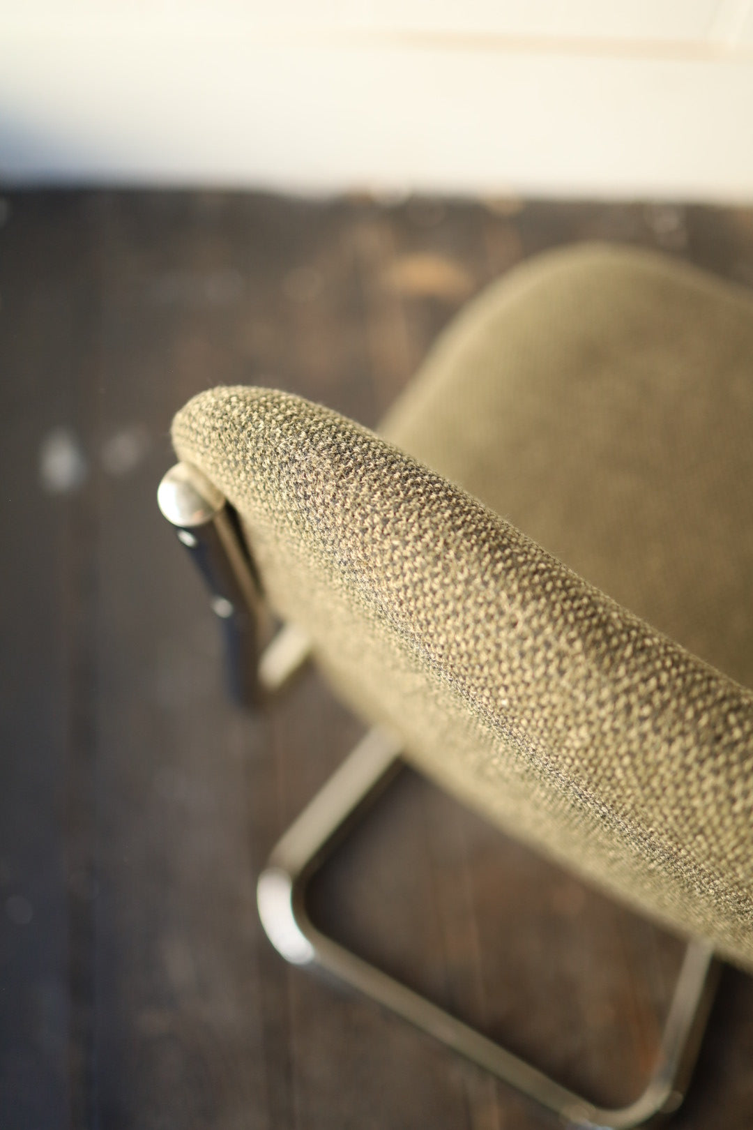Pair of Tweed and Chrome Cantilever Chairs