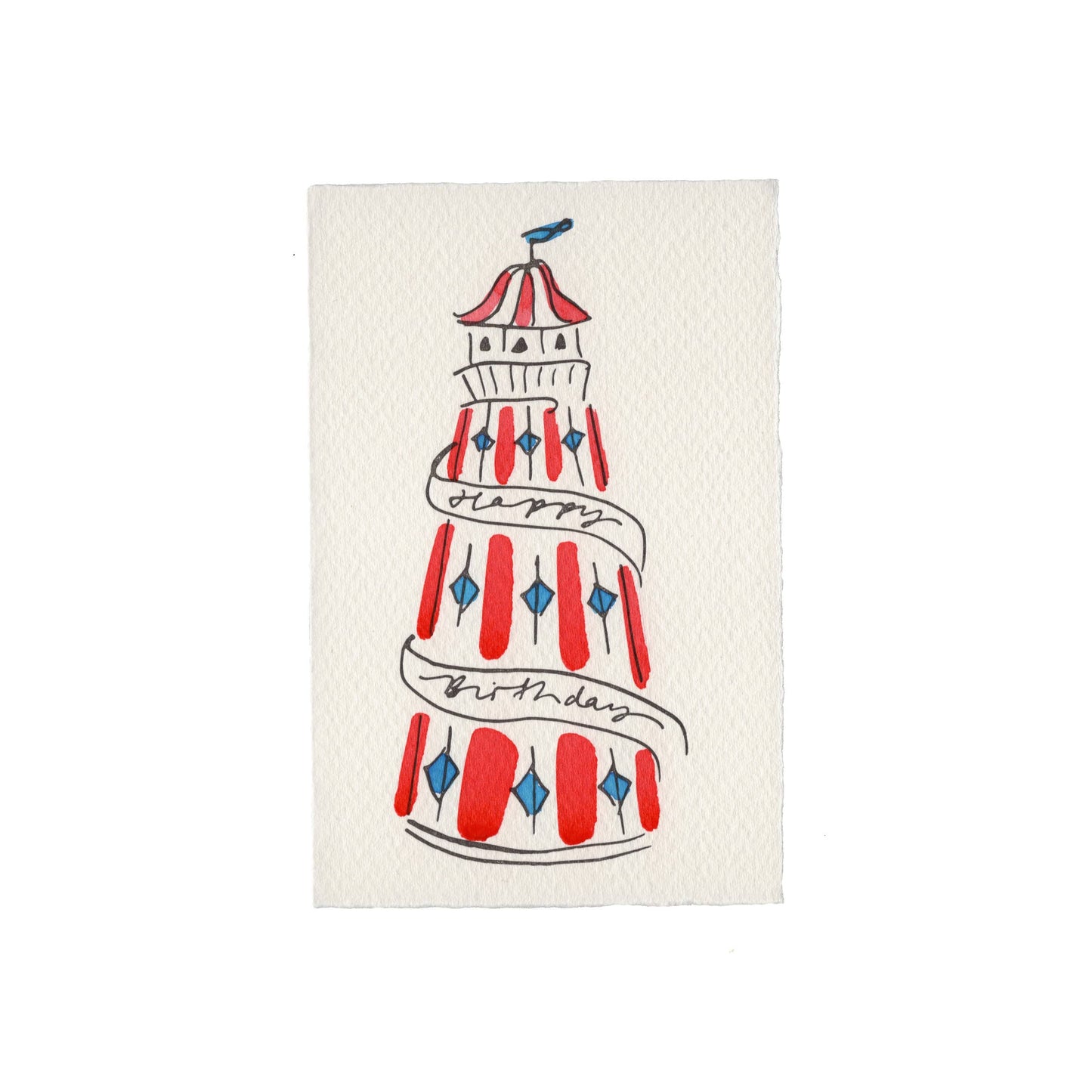 Scribble & Daub Happy Birthday Helter Skelter Blue