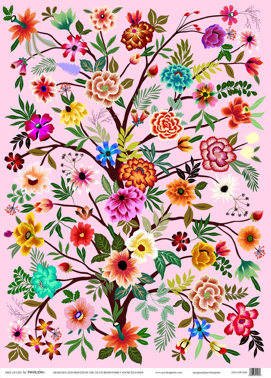 Botanical Floral Growing Tree Illustrated Gift Wrap GW-010
