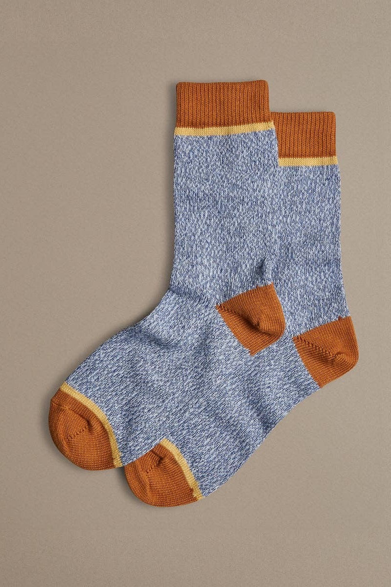 Rove Knitwear Organic Cotton Socks Plain Blue Marl