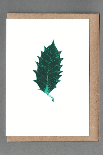 Holly Letterpress Greeting Card