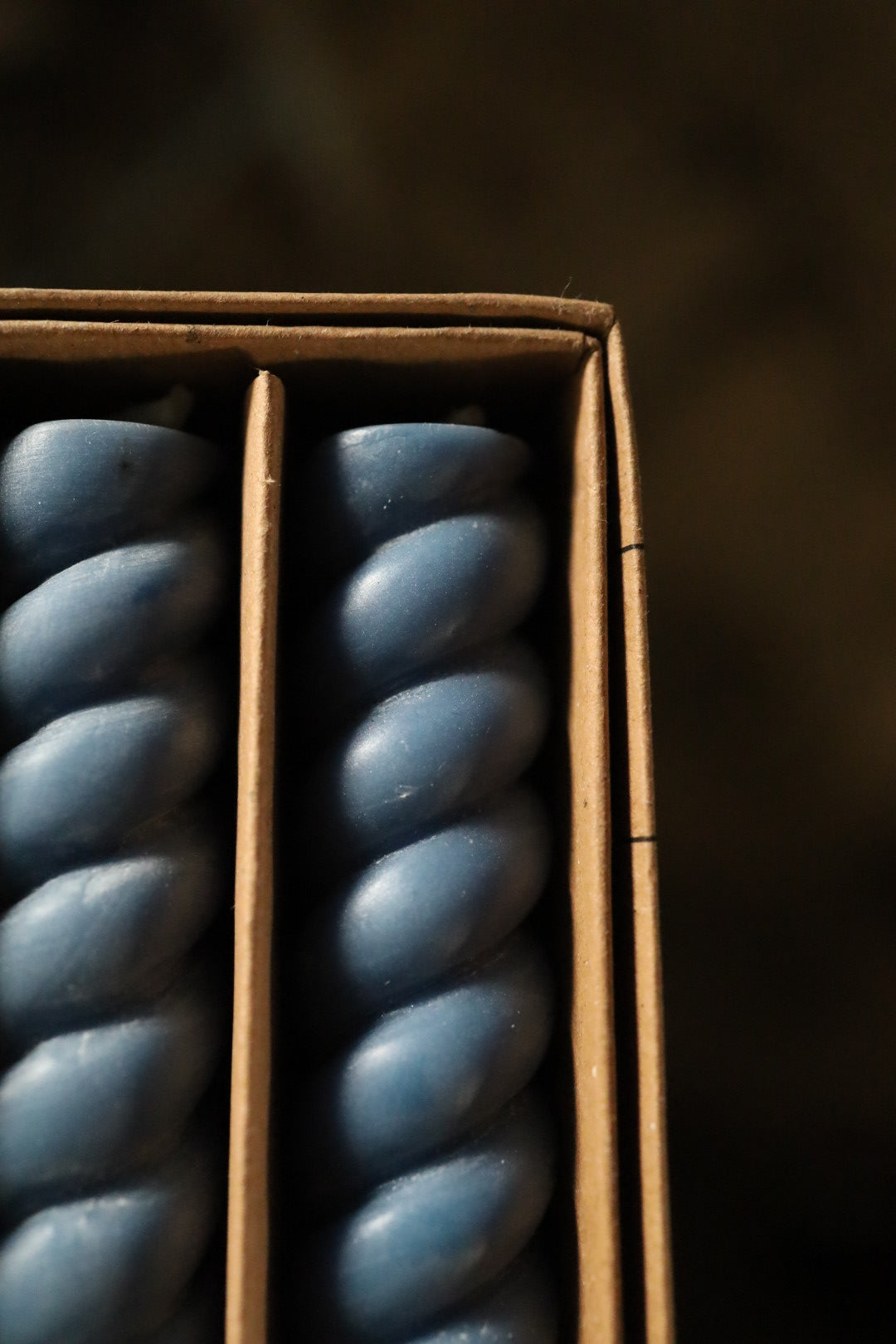 British Colour Standard Spiral Dinner Candles Saxe Blue