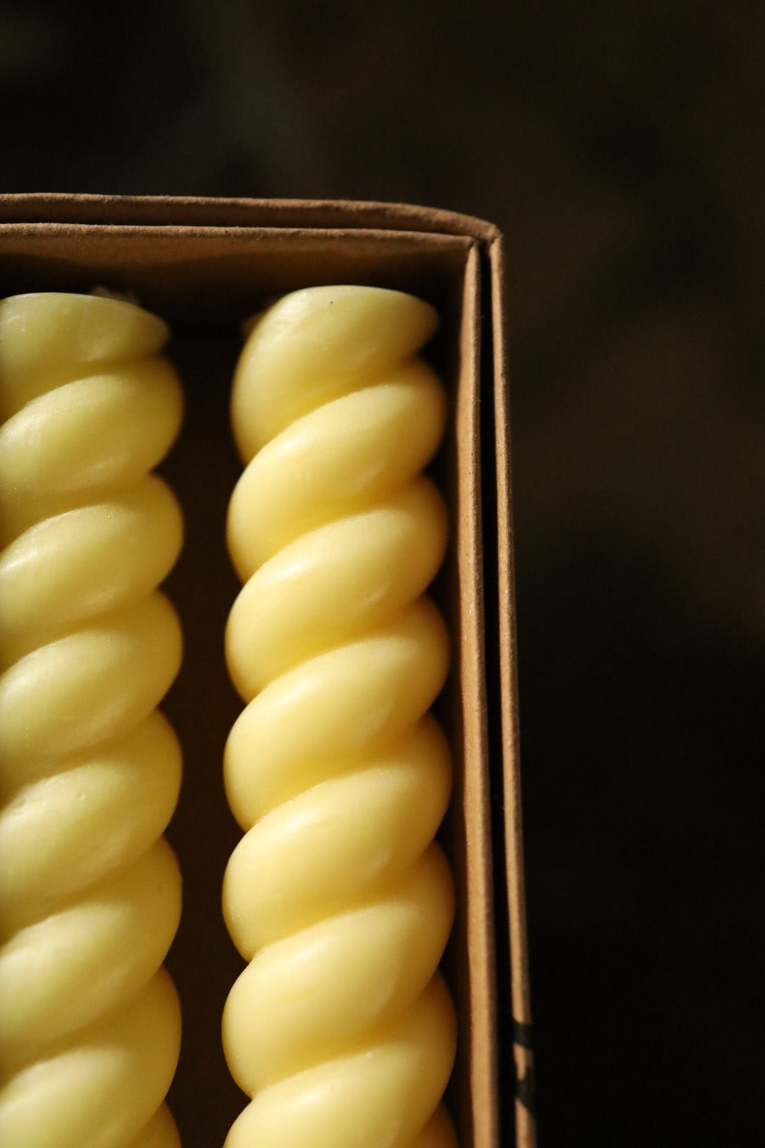 British Colour Standard Spiral Dinner Candles Jasmine Yellow