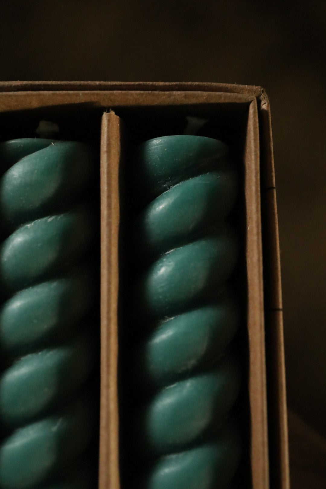 British Colour Standard Spiral Dinner Candles Beryl Green