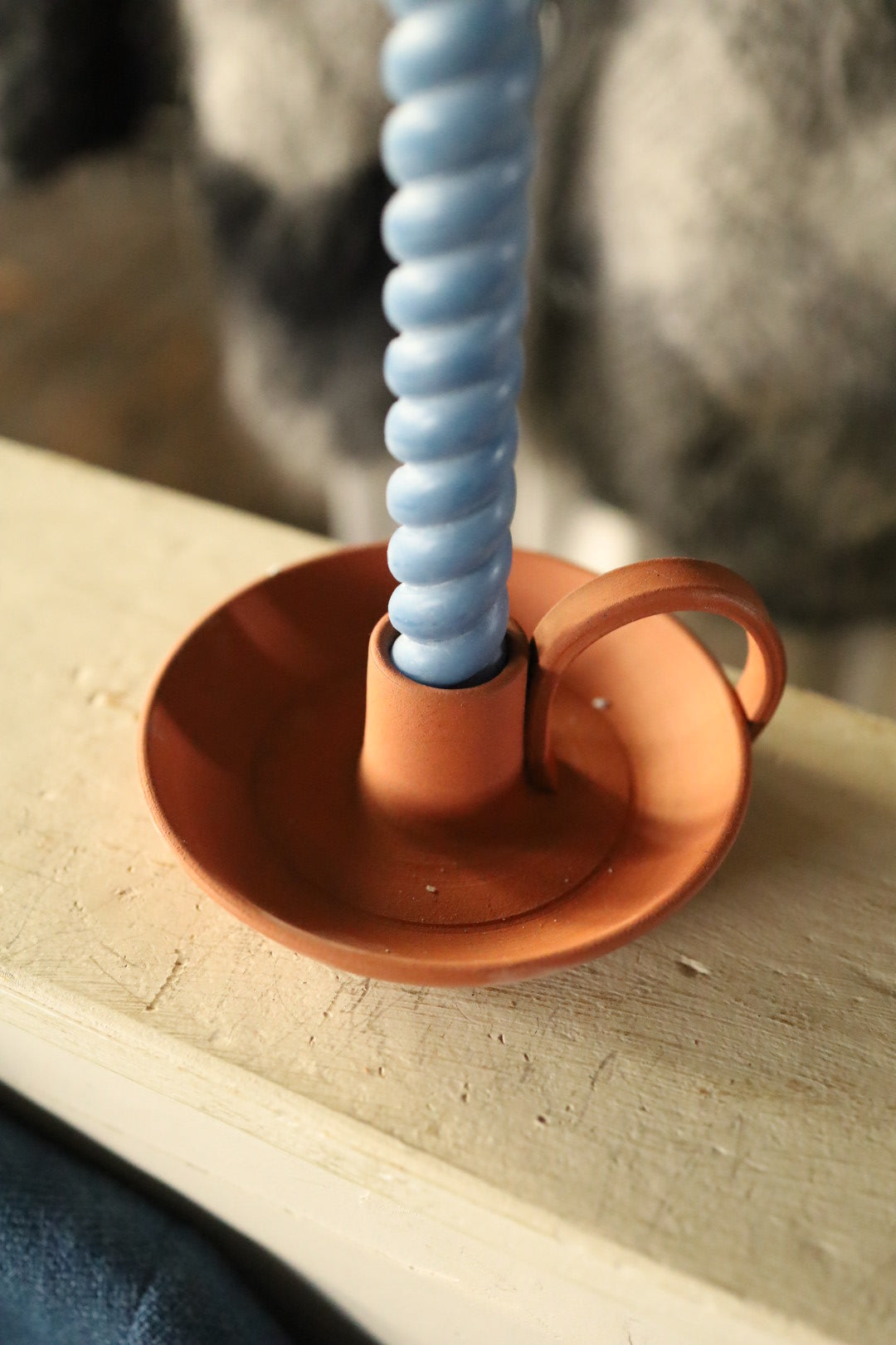 British Colour Standard Spiral Dinner Candles Indigo