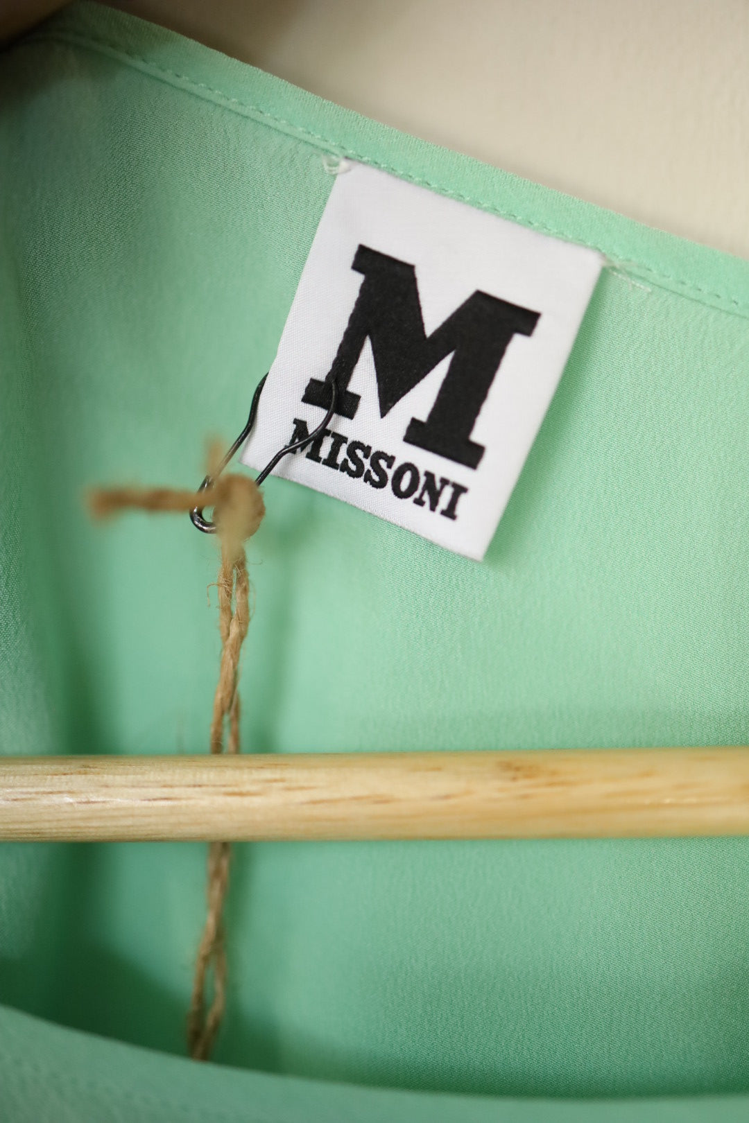 close-up of the Missoni label inside the neckline.