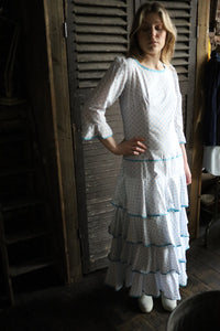 Cotton Ditsy Print Flamenco Dress
