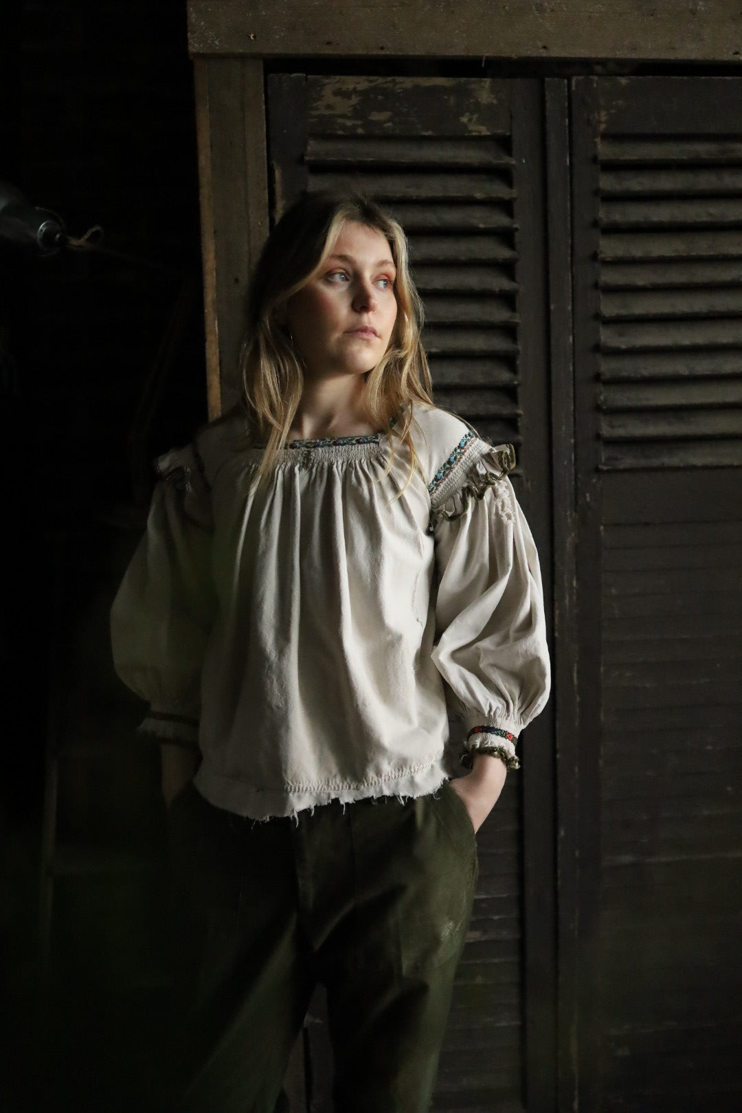Folk Blouse Frill Shoulder