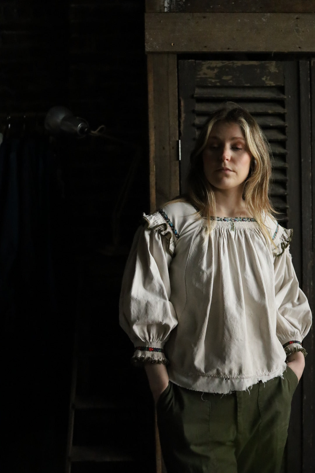 Folk Blouse Frill Shoulder