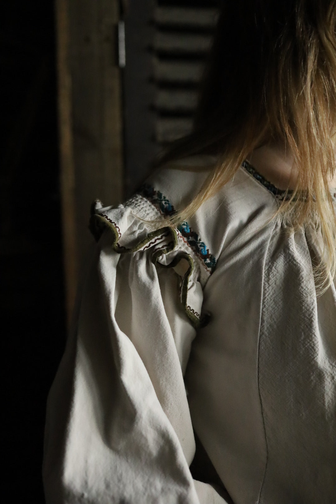 Folk Blouse Frill Shoulder