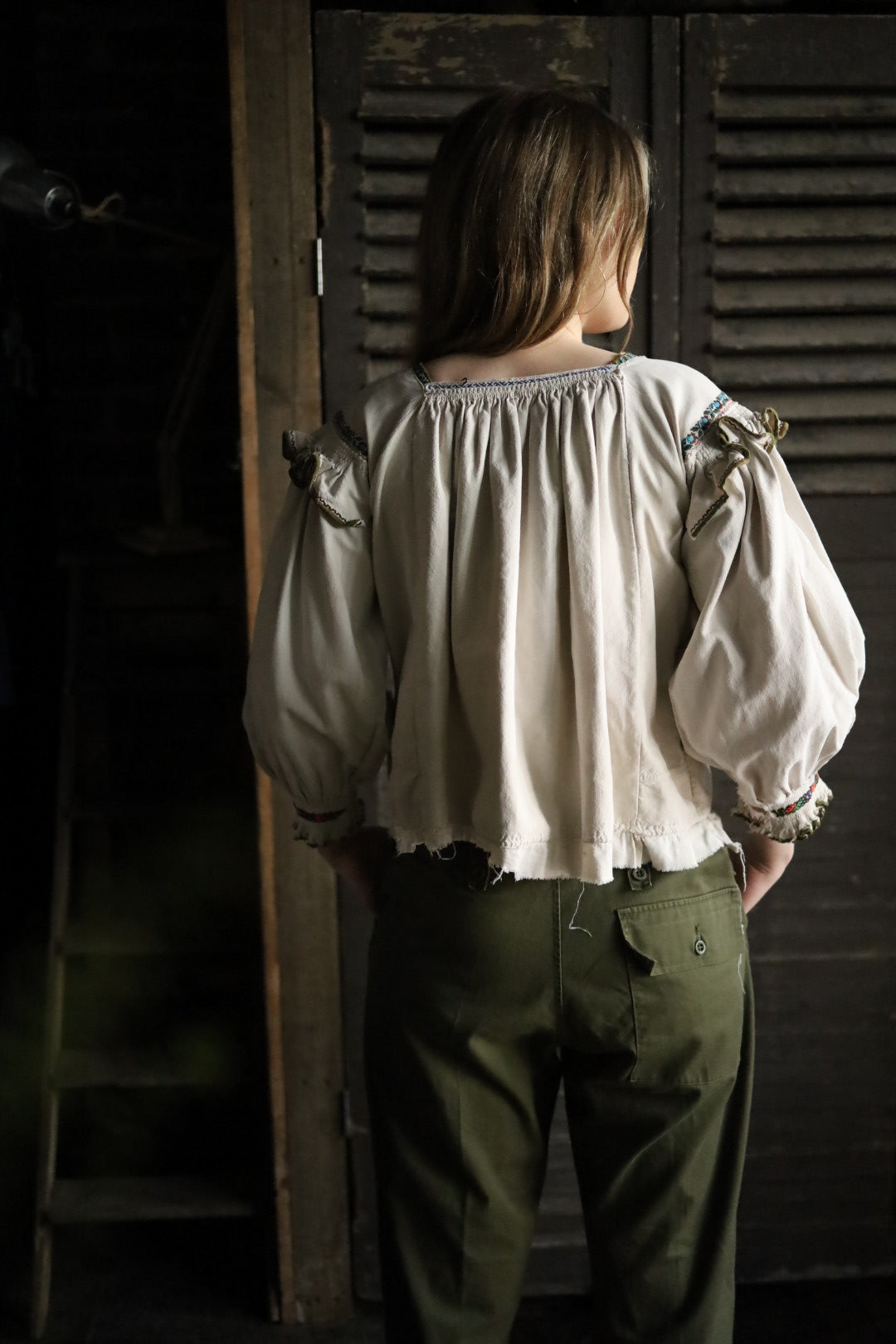 Folk Blouse Frill Shoulder
