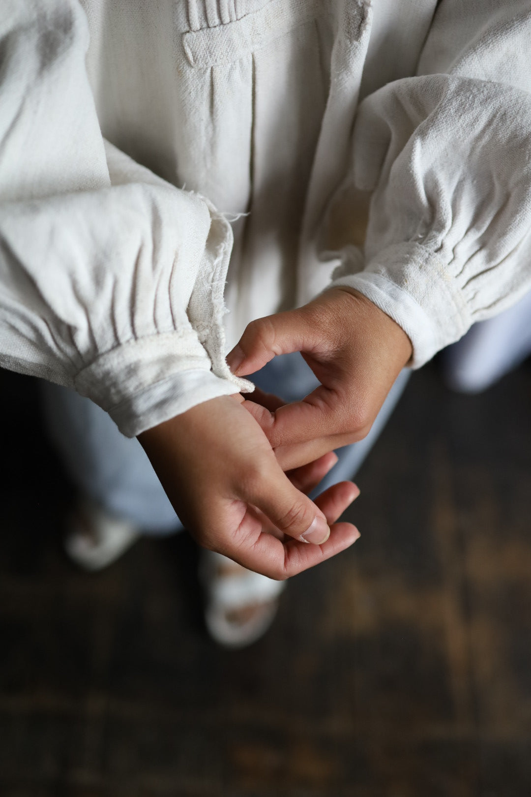 Folk Shirt Blue Buttons