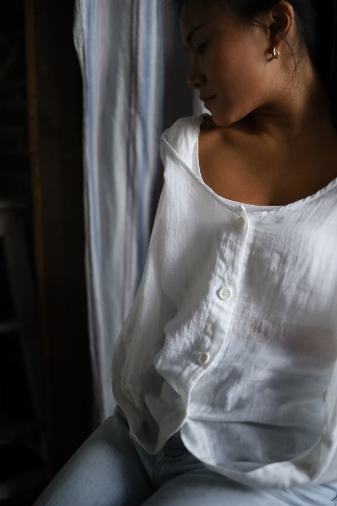 Hussein Chalayan White Button Vest
