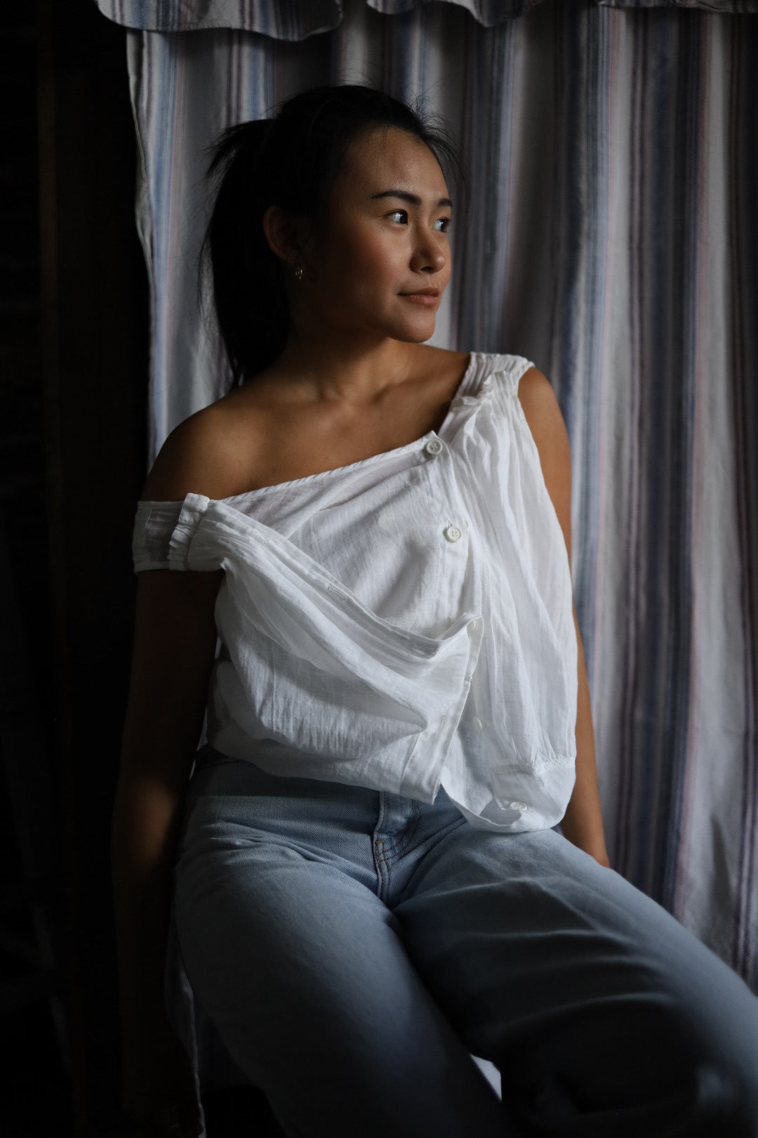 Hussein Chalayan White Button Vest