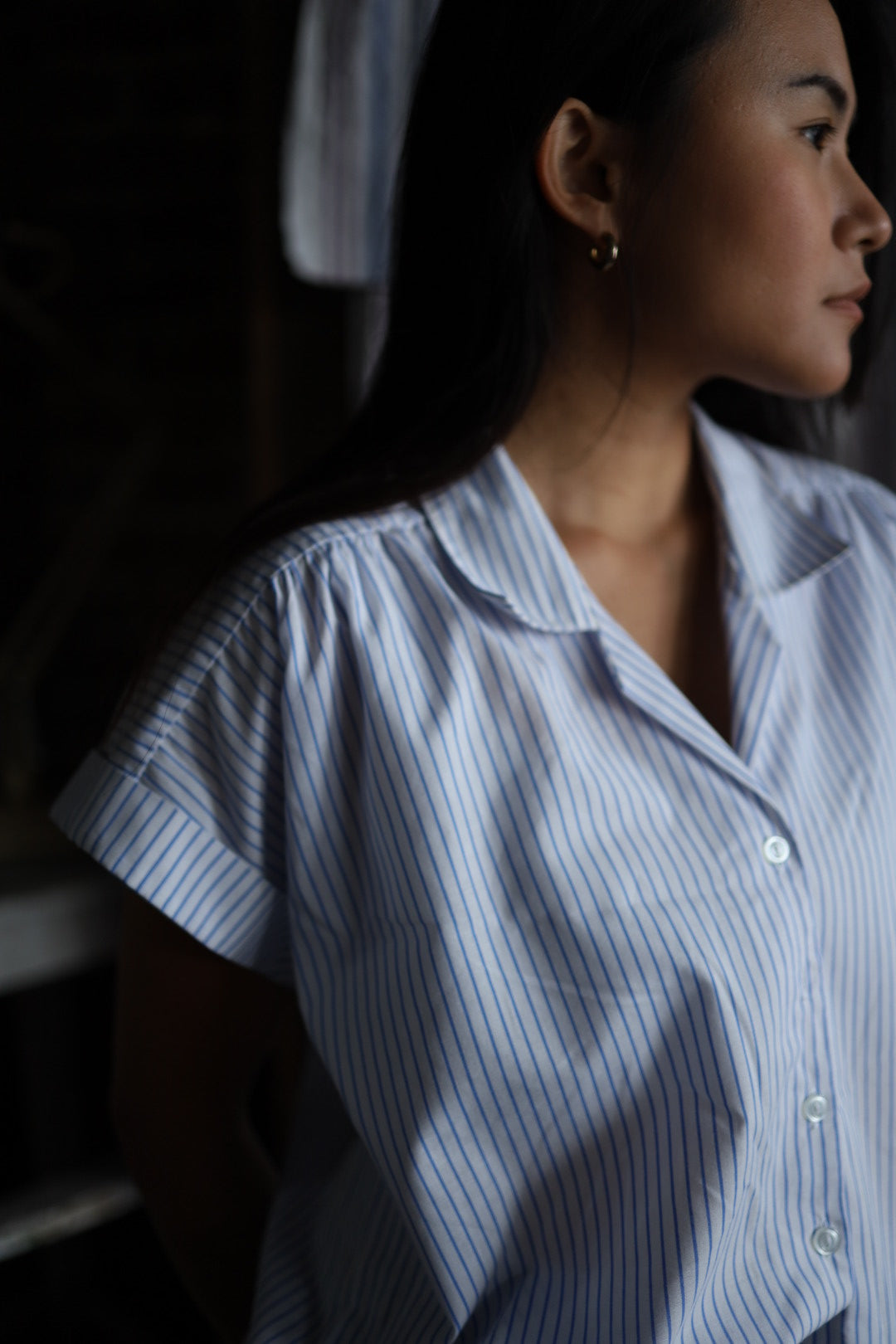 Blue & White Striped Shirt