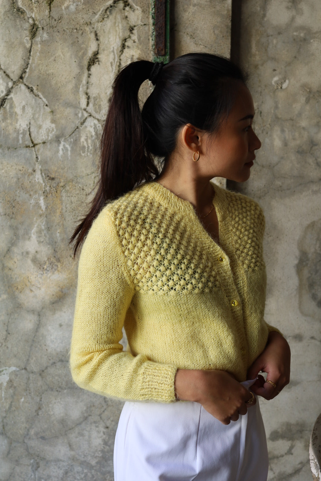 Lemon Hand Knitted Cardigan
