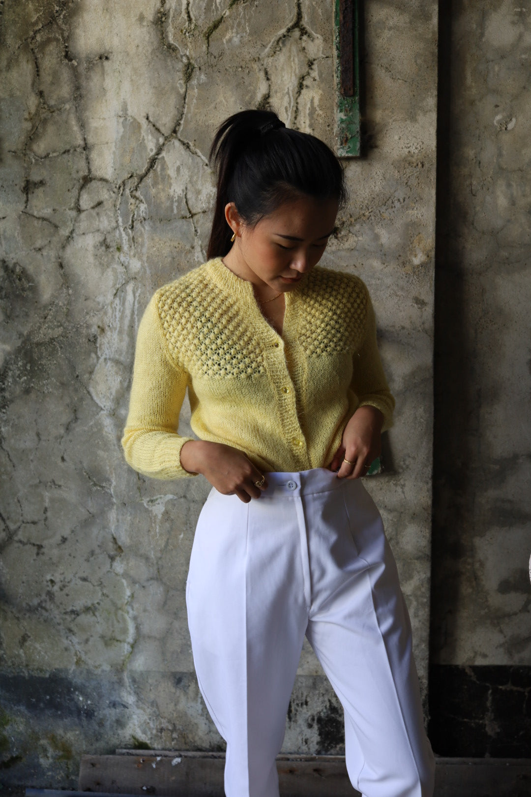 Lemon Hand Knitted Cardigan