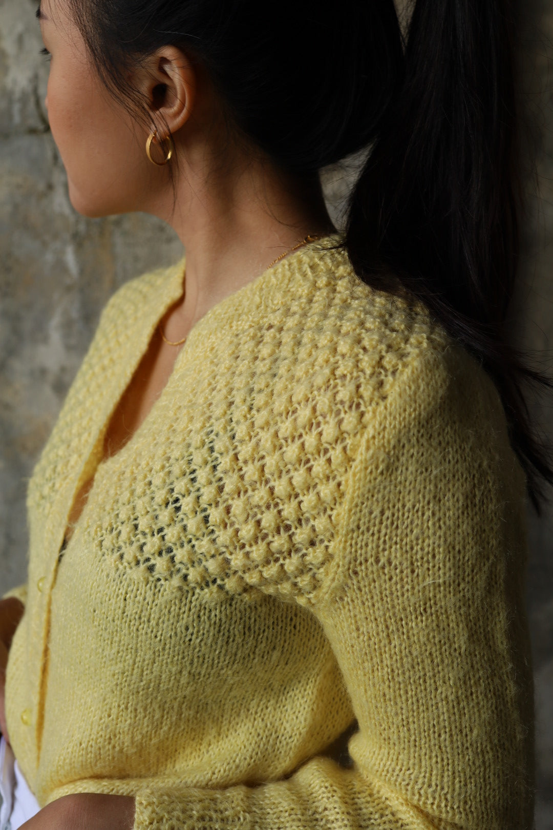 Lemon Hand Knitted Cardigan