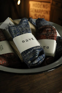 Rove Knitwear Faltering Stripe Socks Blue