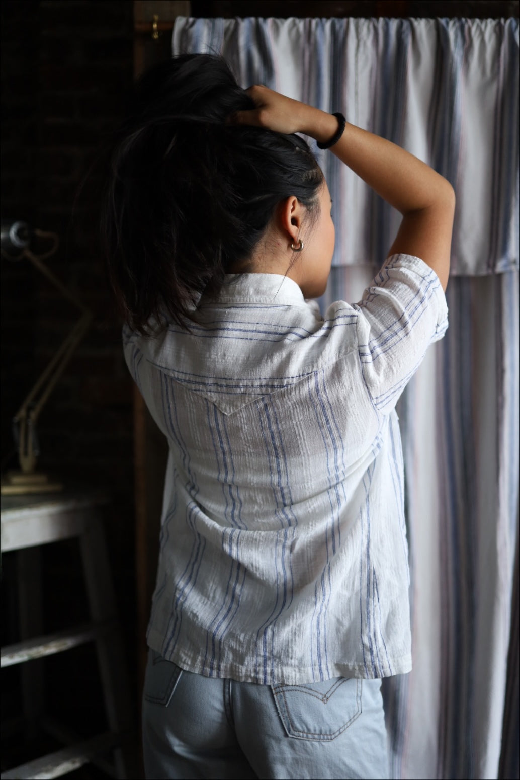 Cheesecloth Shirt with pocket details