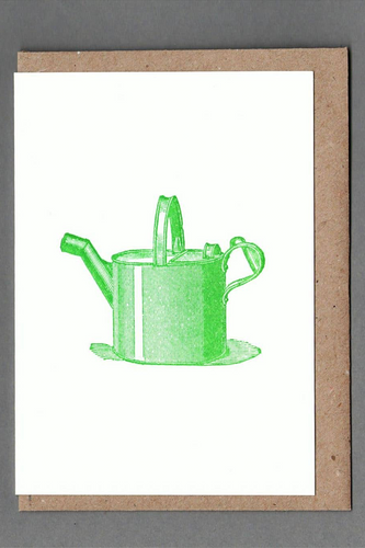 Watering Can Letterpress Greeting Card