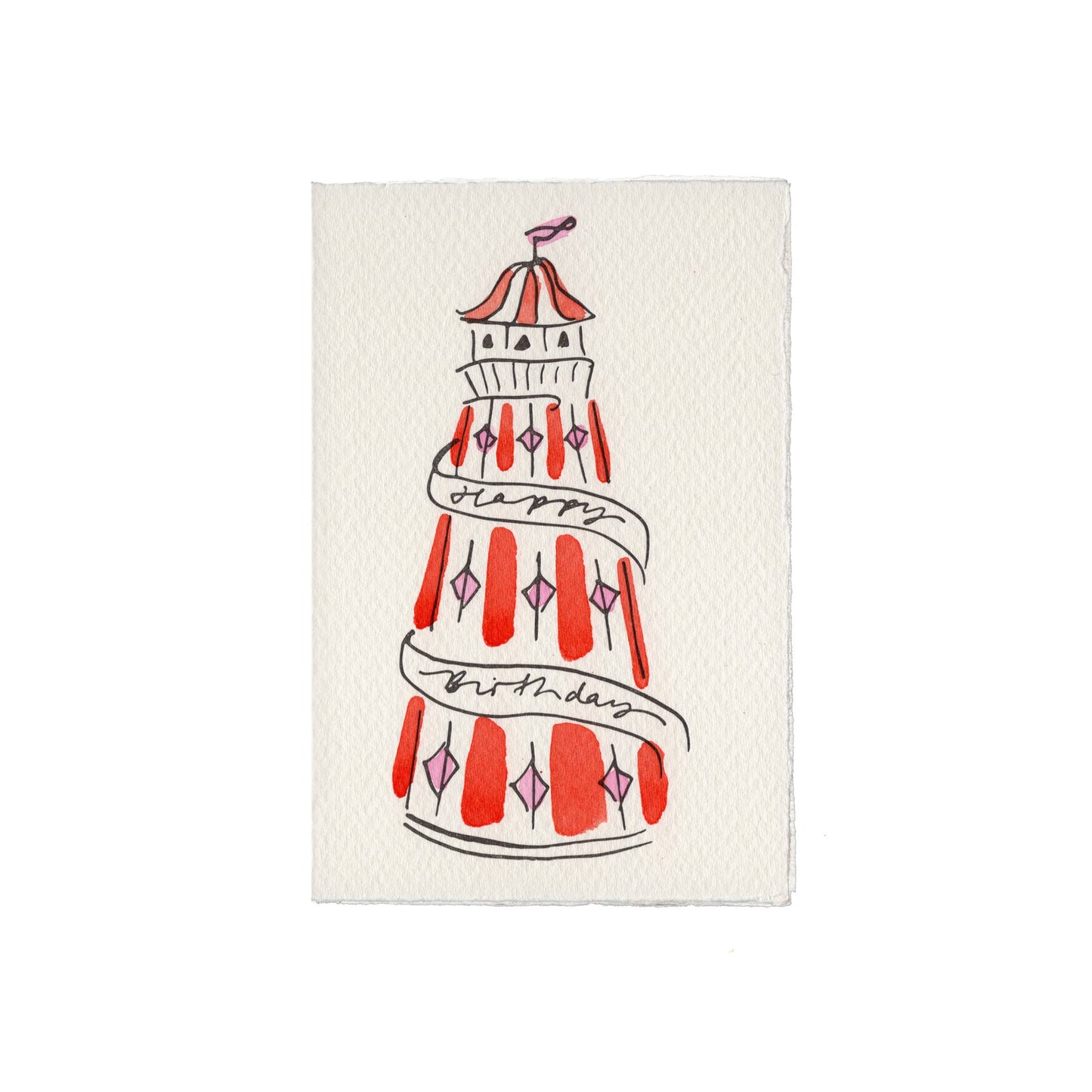 Scribble & Daub Happy Birthday Helter Skelter Pink