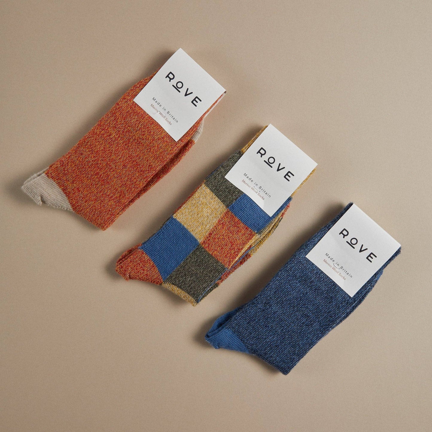 Fine Merino Wool Socks - Blue: UK 8-11
