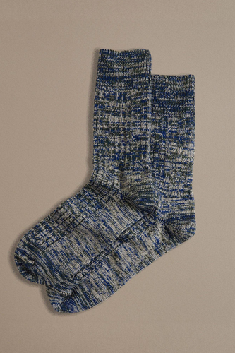 Rove Knitwear Faltering Stripe Socks Blue
