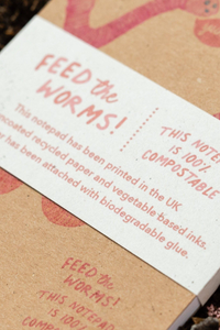 Feed The Worms 100% Compostable Notepad
