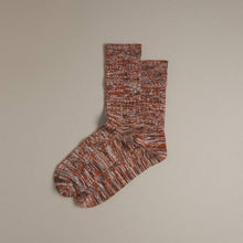 Load image into Gallery viewer, Rove Knitwear Faltering Stripe Socks Rust &amp; Brown