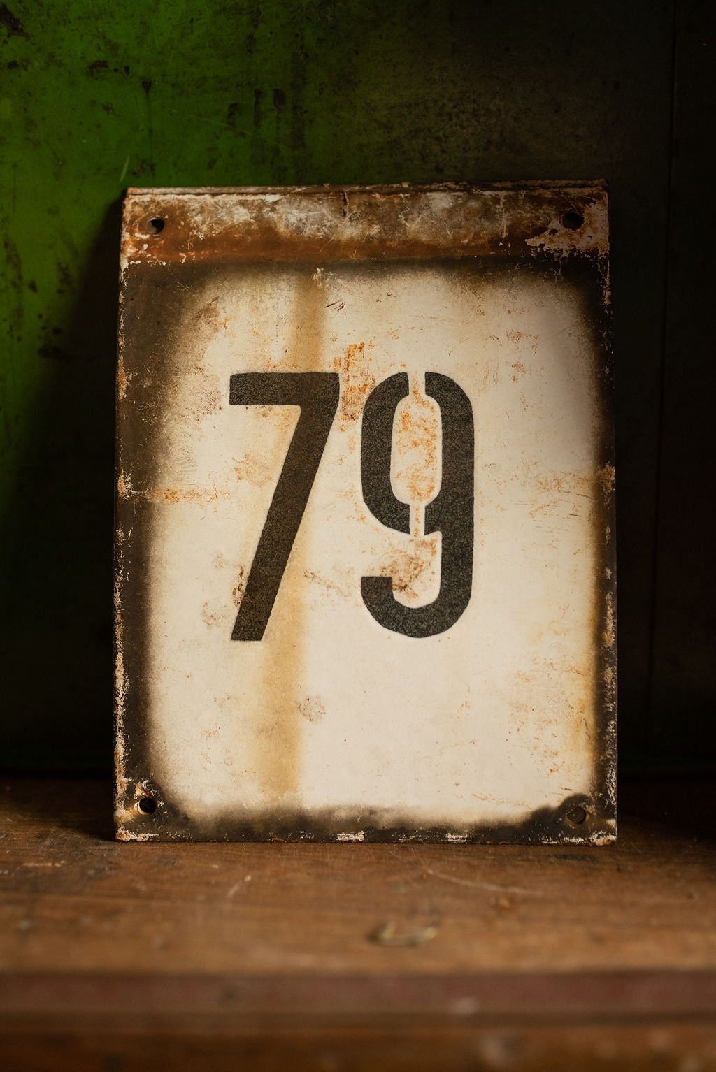Industrial Enamel House Number 79