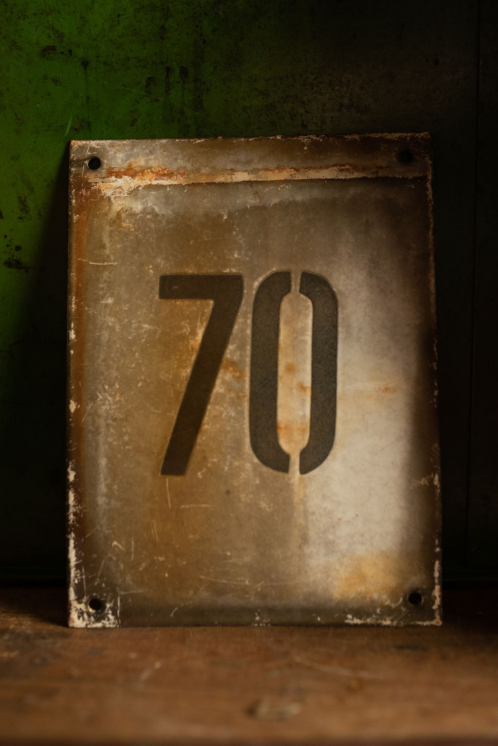 Industrial Enamel House Number 70