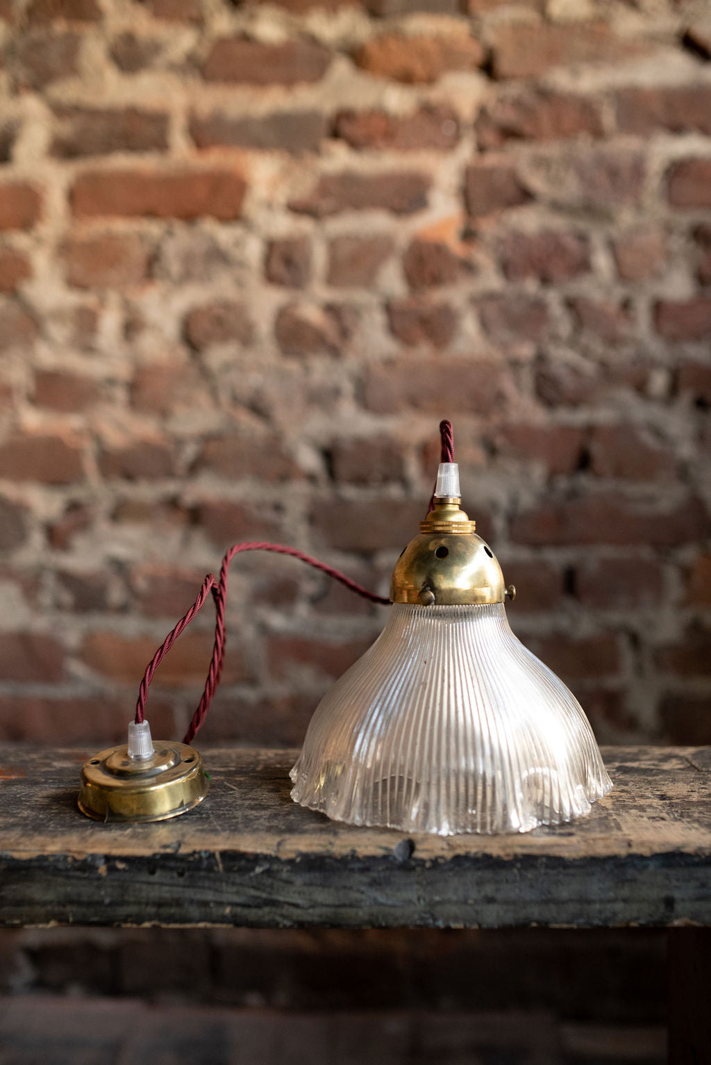 Frilly Holophane Pendant Light