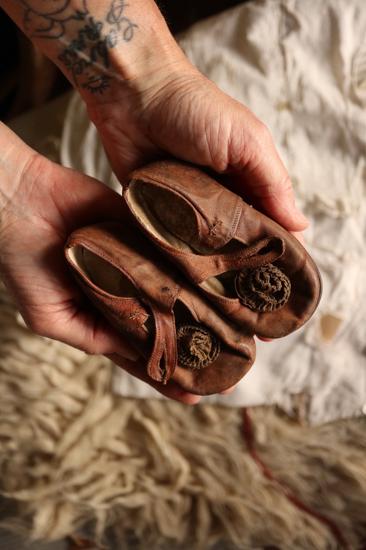 Vintage Mary Jane Shoes with Flower