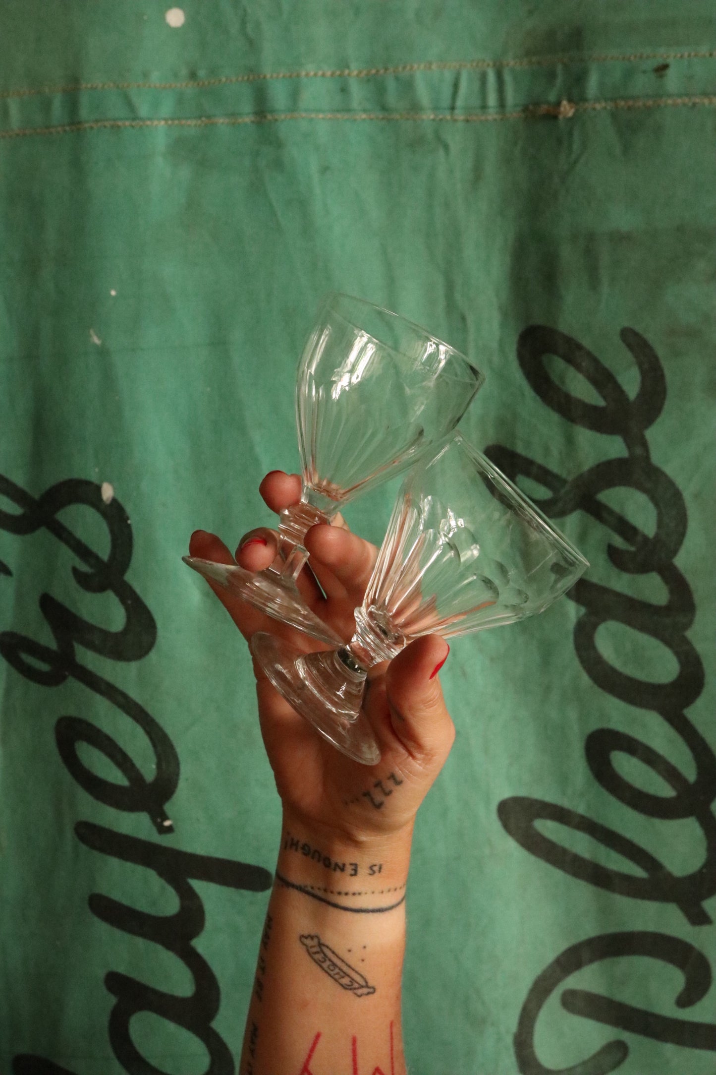 Pair of Panelled Wine Glasses