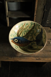 Hand Painted Pottery Fish Dish