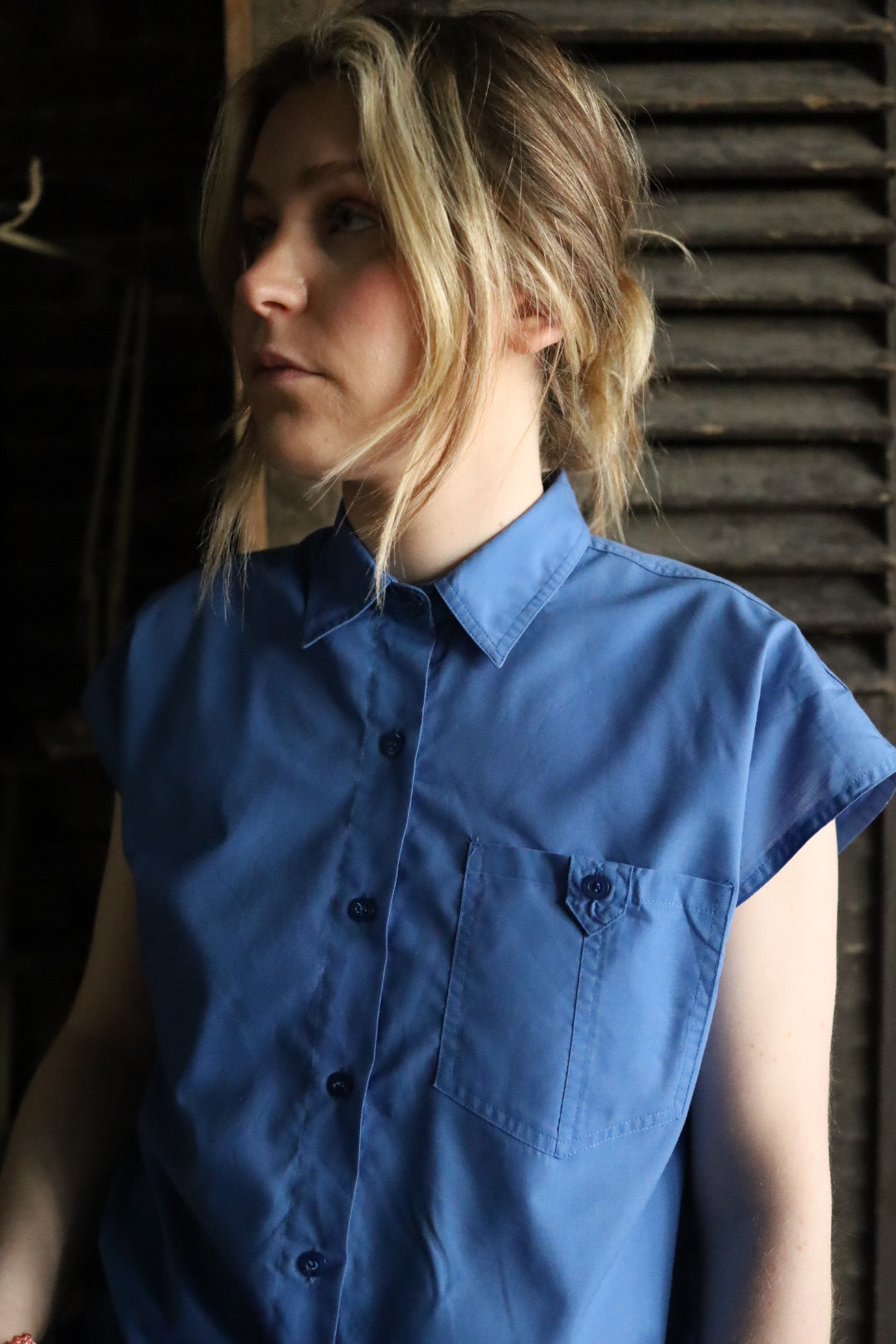 Royal Blue Sleeveless Shirt