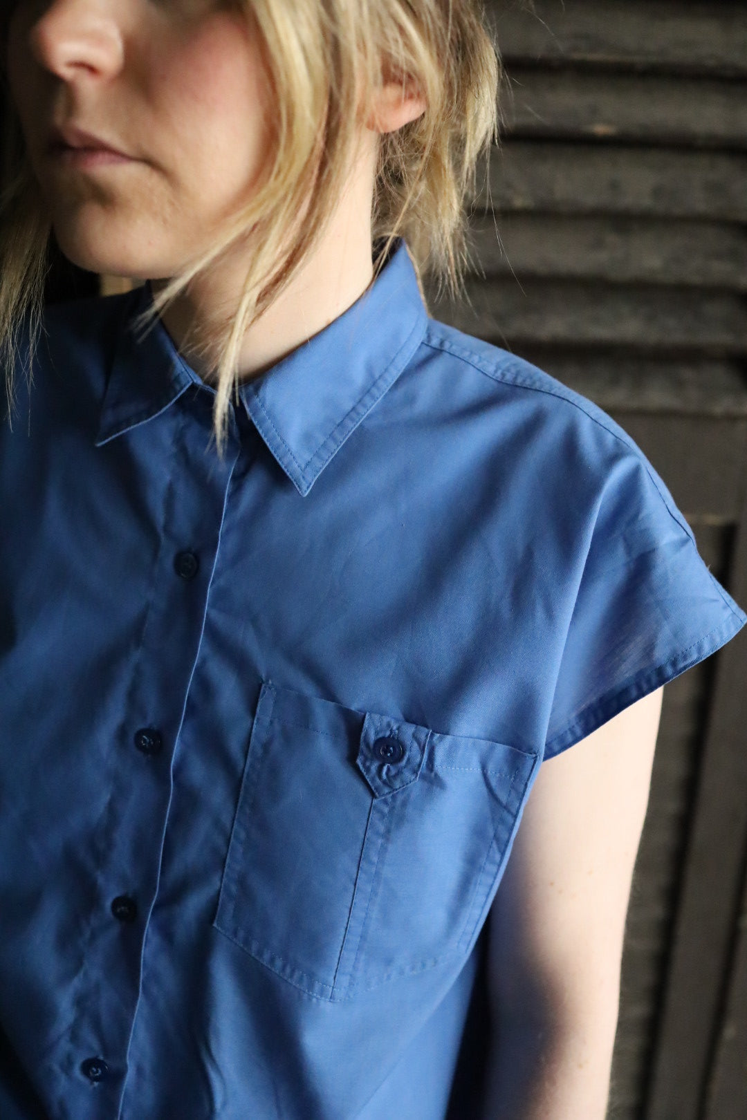 Royal Blue Sleeveless Shirt
