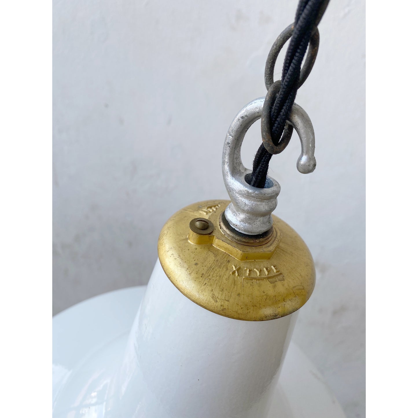 White Benjamin Enamel X Type Pendant Light