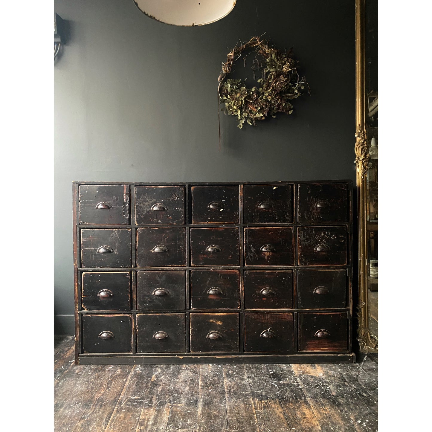 Bank of Antique Haberdashery Drawers
