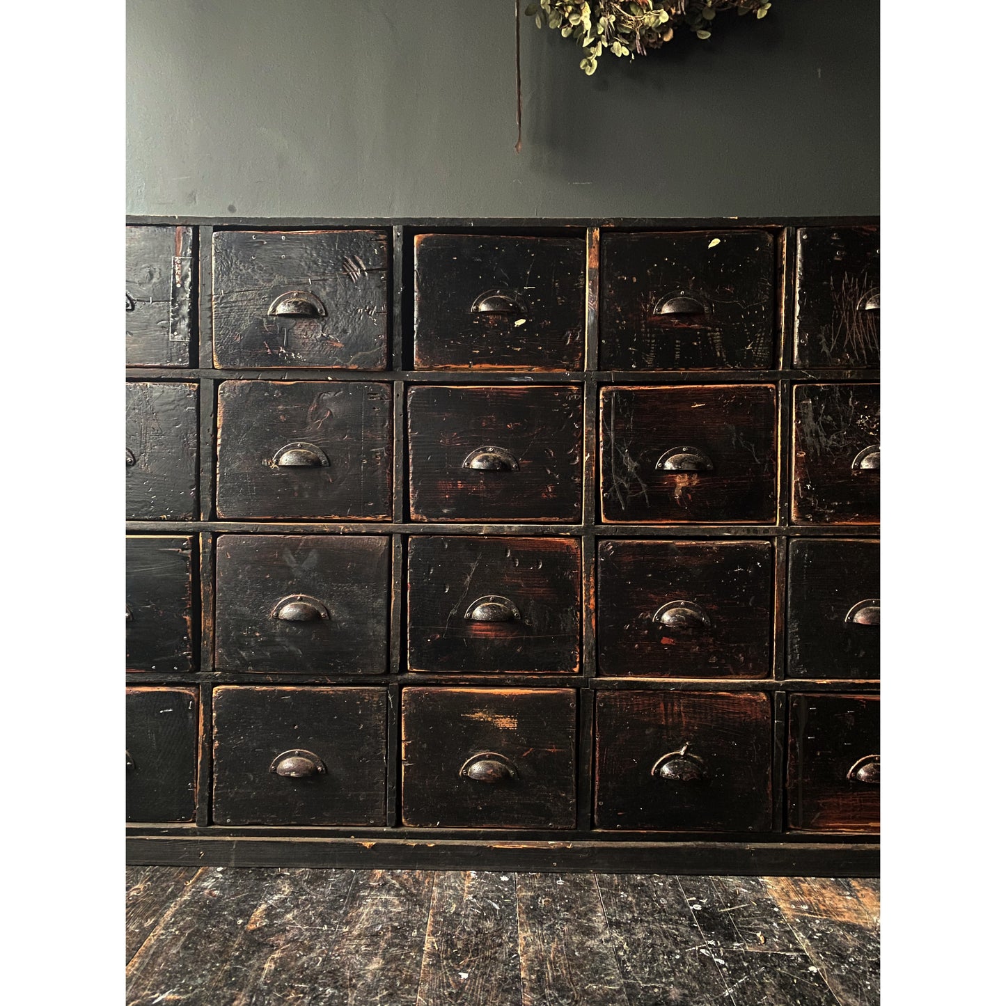 Bank of Antique Haberdashery Drawers