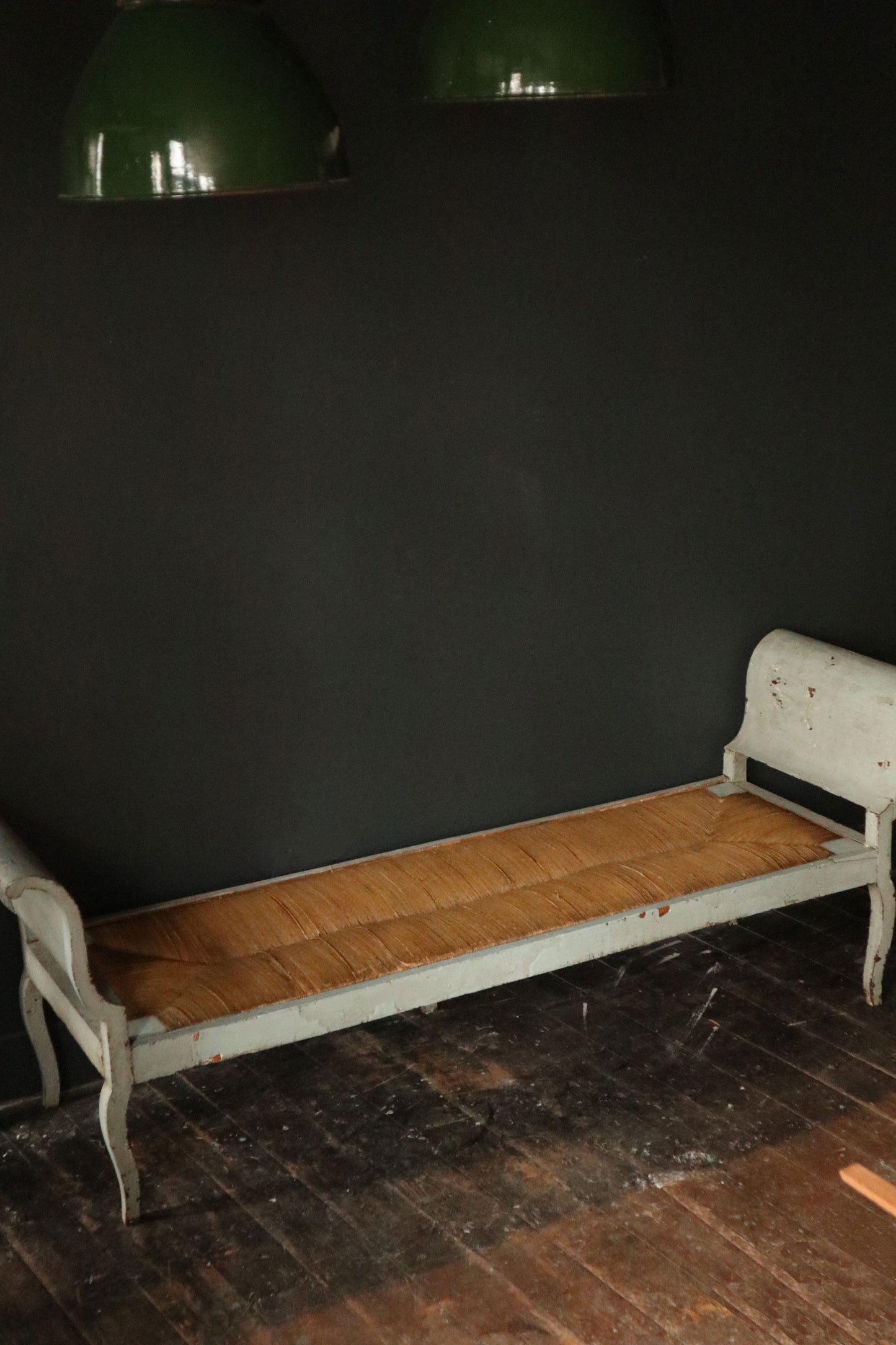 Pale Blue Rush Day Bed Bench