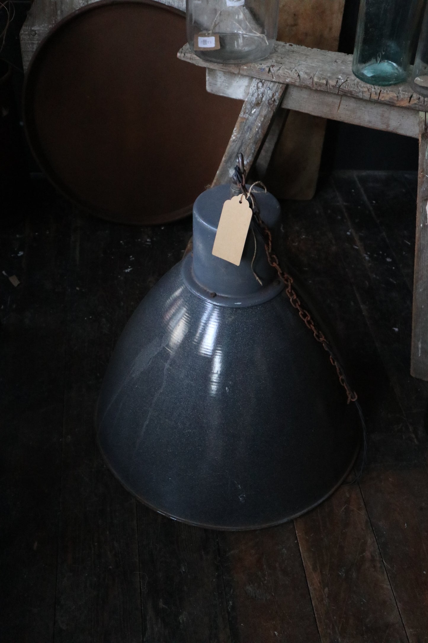 Grey Industrial Pendant Light - Extra Large