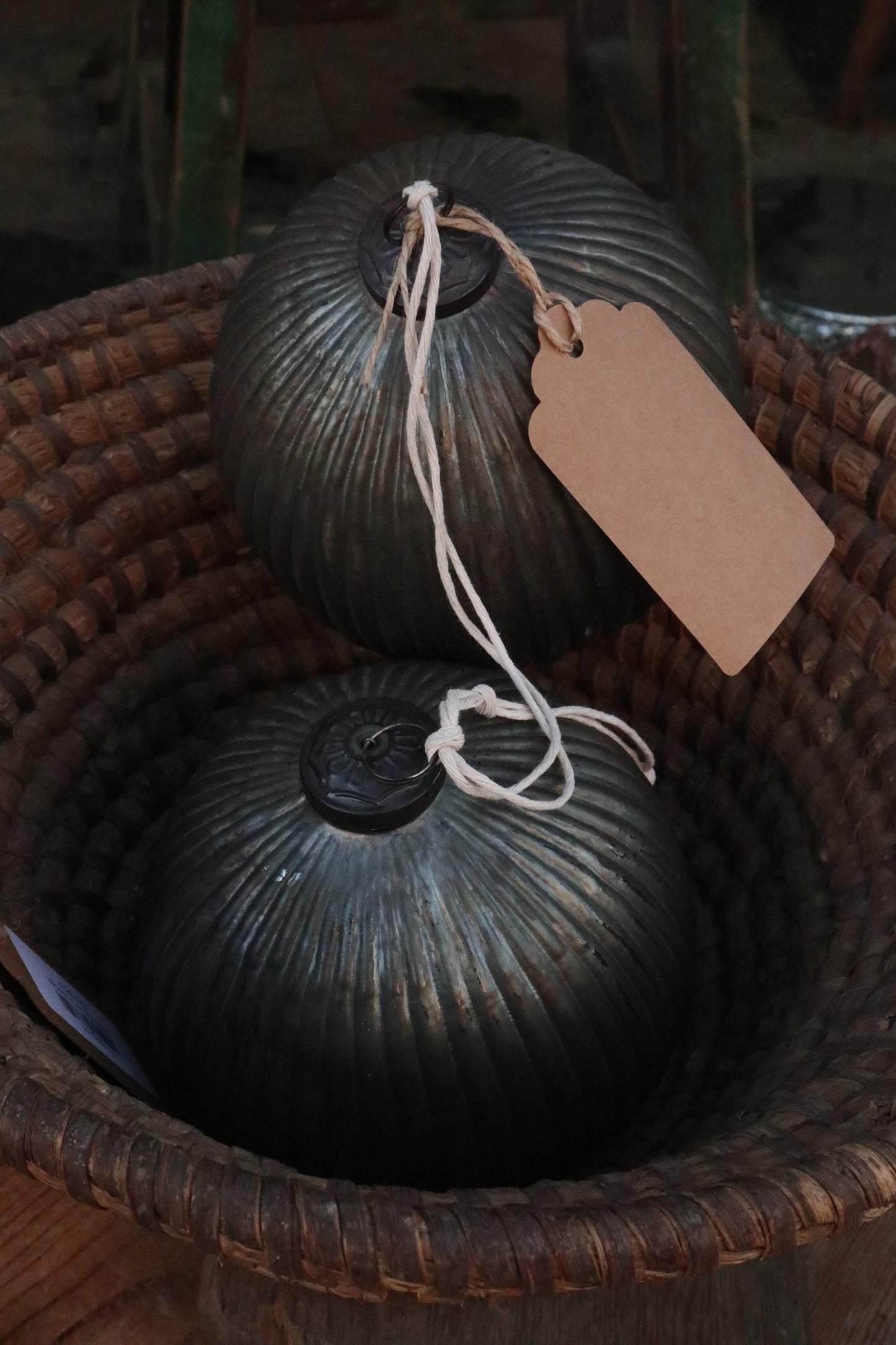 Large Glass Ribbed Baubles - Pair