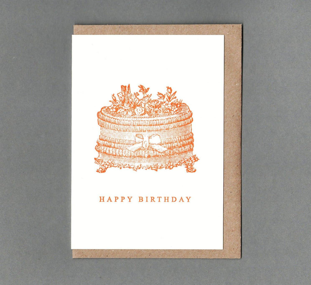 Birthday Cake - Letterpress Greeting Card