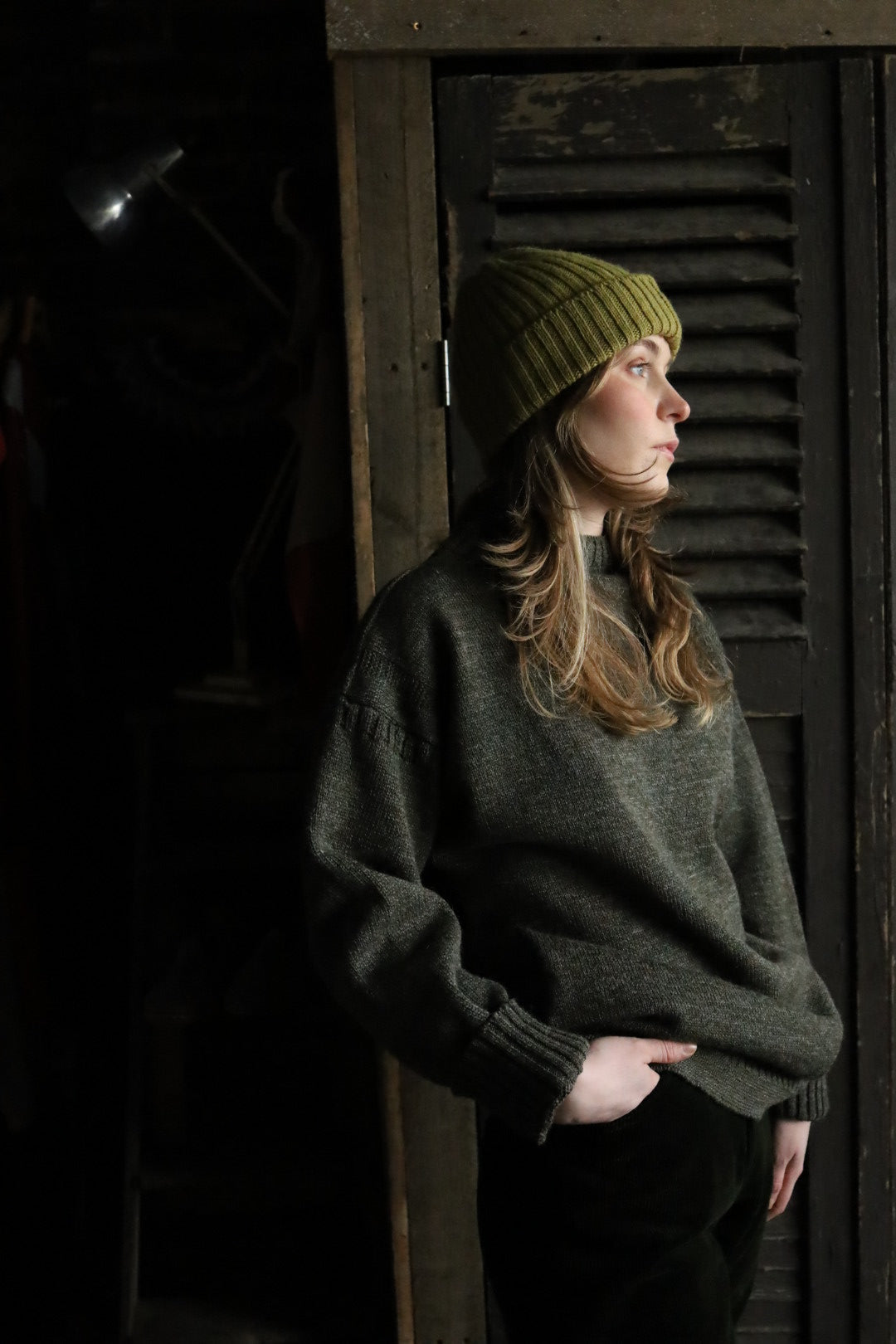 Khaki Guernsey Knit Jumper