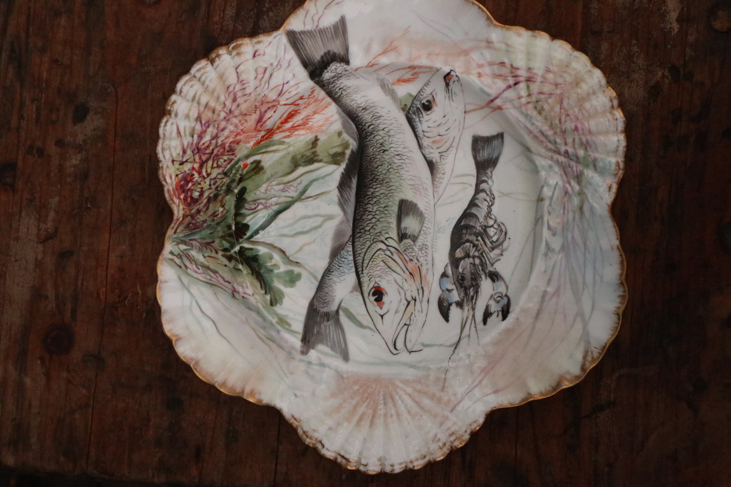 Hand Painted Fish Plates - set of 8
